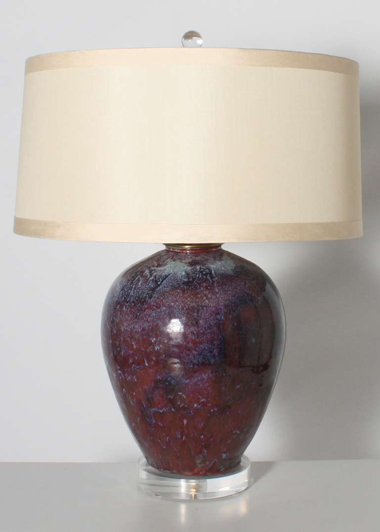 Italian purple ceramic lamp