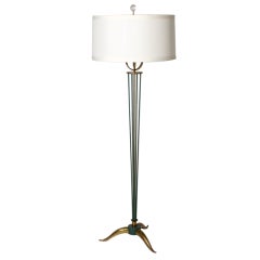 French Verdigris & bronze floor lamp, c. 1940