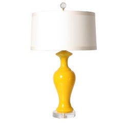 Vintage Yellow glass lamp, c.1960