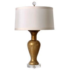 Paul Hansen gold crackle lamp, c.1950