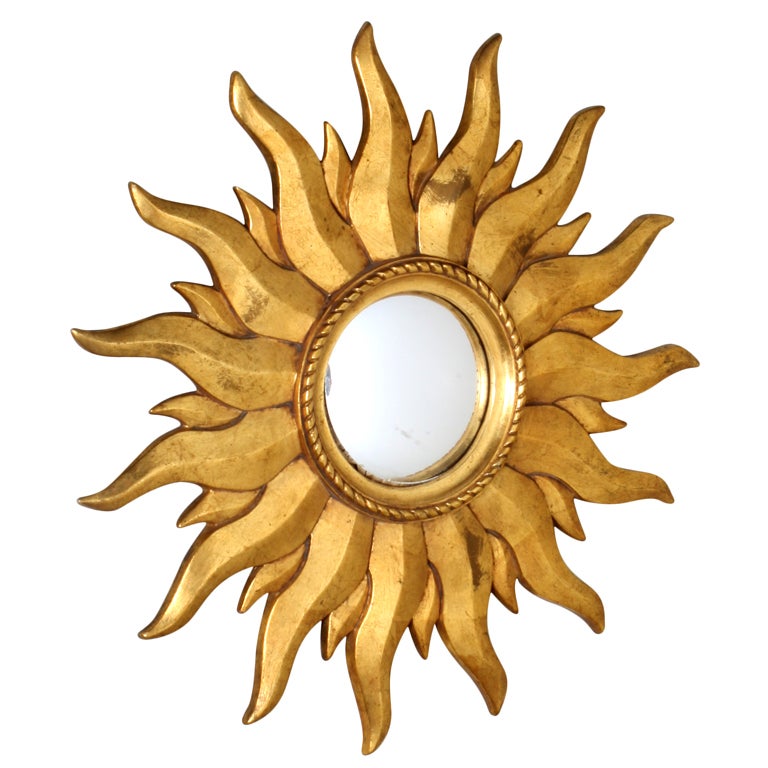 French gold soleil mirror, c.1940