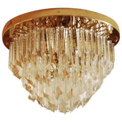 Veronese Murano Flush Mount with Brass and Glass Crystal
