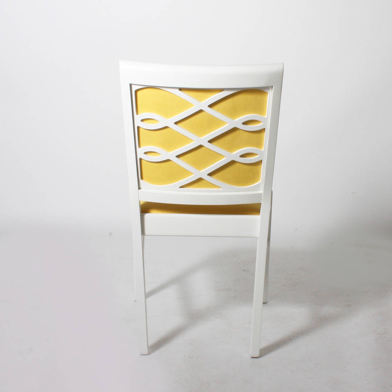 Ivory Lacquered Loop Side Chair, circa 1960 In Good Condition In Dallas, TX