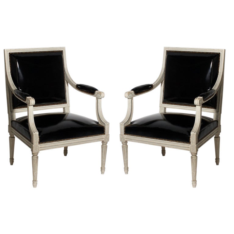 Pair of Louis XVI style fauteuils, c. 1940