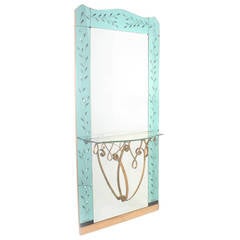 Large Italian Hall Mirror with Shelf