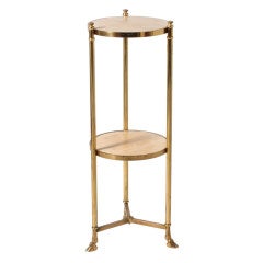 Bronze gueridon with travertine shelves, c.1940