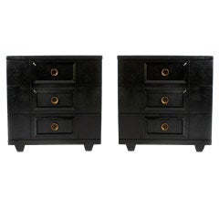 Pair of black painted chests, c.1950