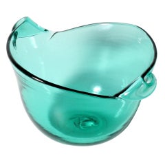 Vintage Blenko green bowl, c. 1950