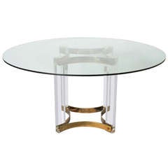 Lucite and bronze round table, c. 1960