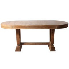Oval Cerused Oak Table, circa 1960