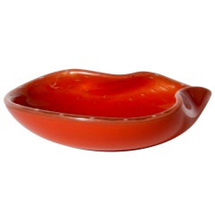 Large coral bowl with gold inclusions, c. 1950