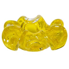 Yellow Murano fluted bowl, c. 1950 Yellow Murano fluted bowl, c. 1950