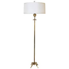Brass floor lamp with ball detail, c. 1950