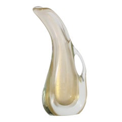 Gold Barovier vase with handle, c. 1960