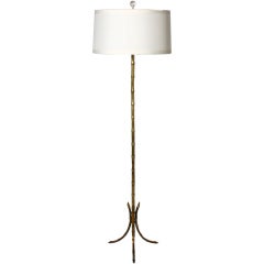 Bagues bronze faux bamboo floor lamp, c. 1940