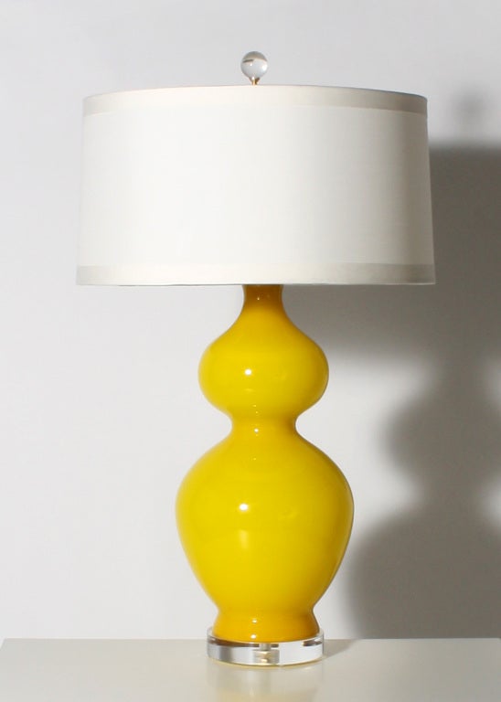 Yellow Murano glass lamp, c. 1960