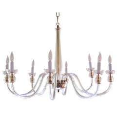 Pale Gold Murano 8 Arm Chandelier ca. 1940