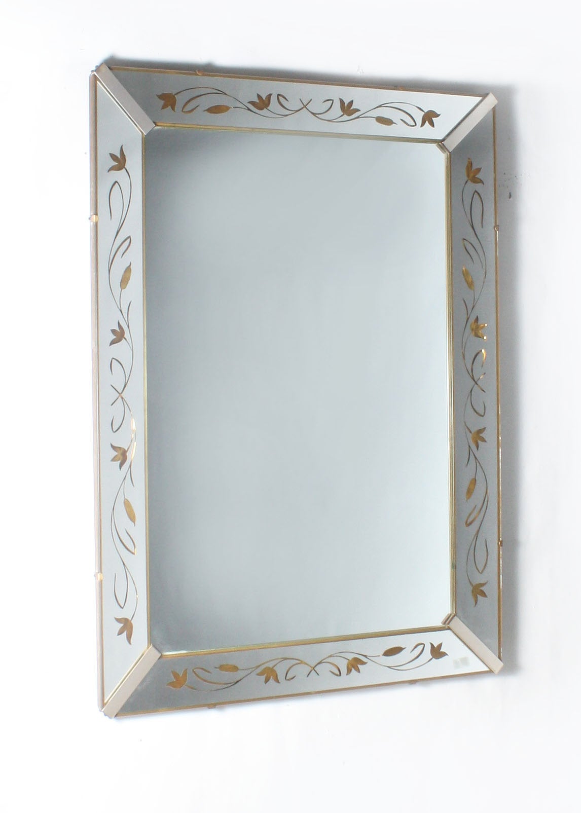 French Églomisé Mirror Frame Mirror, circa 1940 at 1stDibs