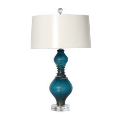 Turquoise Murano glass lamp, c. 1960