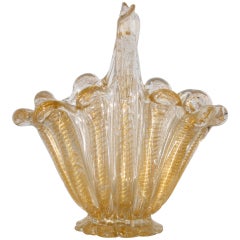 Barovier and Toso Cordonato D'Oro basket, c.1955