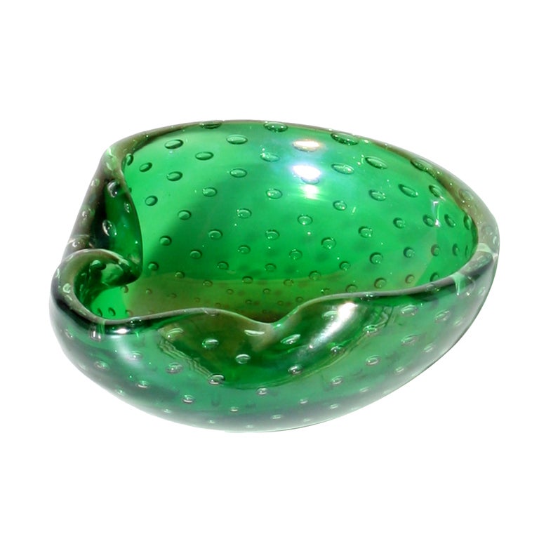 Green Murano glass bowl, c.1950 at 1stdibs
