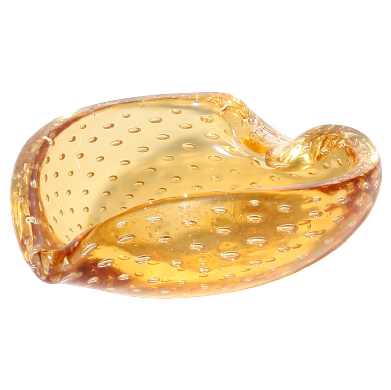 Amber Murano glass bowl, c.1950