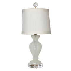 Large white Murano lamp with teardrop inclusions, c.1940