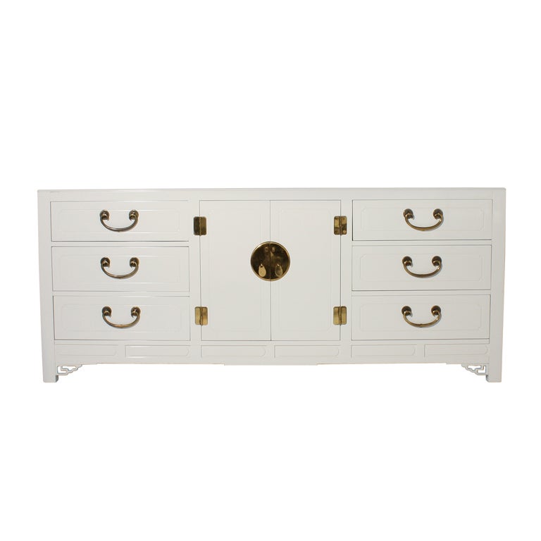 Ivory lacquered Asian dresser, c. 1960