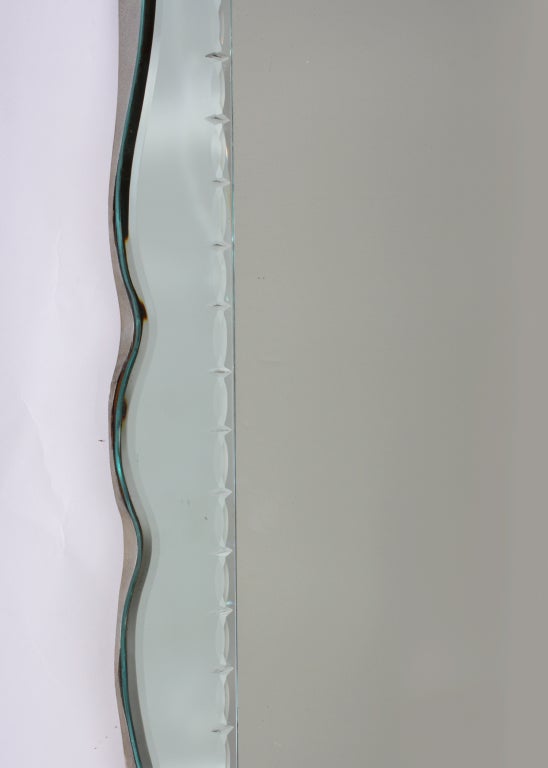 Scalloped mirror framed mirror, c. 1940