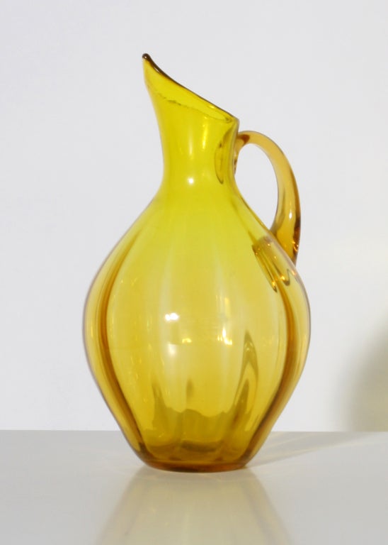 American Amber Blenko glass pitcher, c.1950