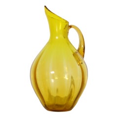 Retro Amber Blenko glass pitcher, c.1950