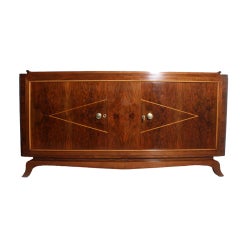French mahogany sideboard with brass hardware, c.1940