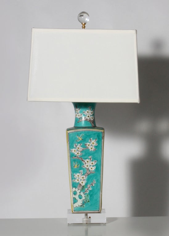 Pair of Asian Turquoise Lamps, c.1930