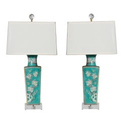 Pair of Asian Turquoise Lamps, c.1930 Pair of Asian Turquoise Lamps, c.1930