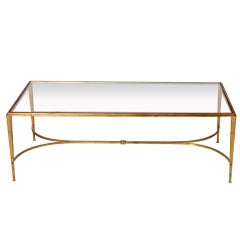 Gold leafed French Ramsey iron coffee table, c. 1940