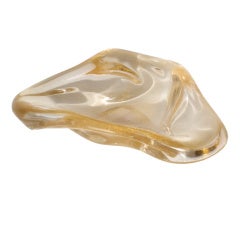 Gold Murano glass bowl with 22k gold inclusions, c. 1950
