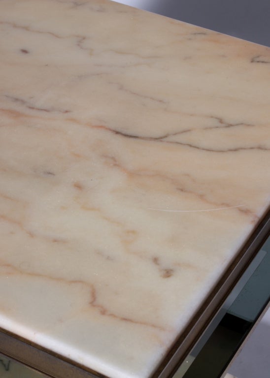 Small Bronze and marble cigarette table, c.1950 1