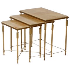 Used Nest of 3 tables with onyx tops, c.1950