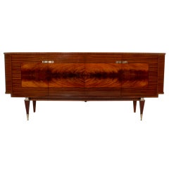 Mahogany chest with sycamore interior and bronze sabots and keys