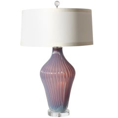 Seguso Marbro Opaline Murano Glass Lamp, C. 1950