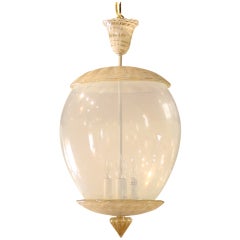 Clear, Ivory and Gold Cesendello Murano Chandelier, ca. 1940