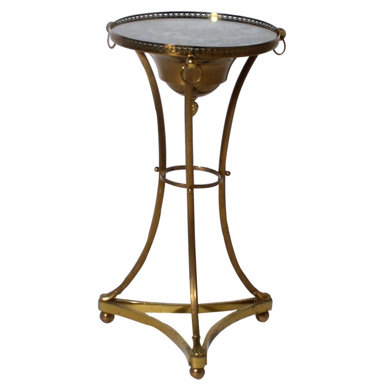 Small Round Iron Table With Mirror, C.1940