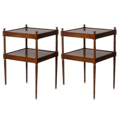 Pair of mahogany square lamp tables, c.1950