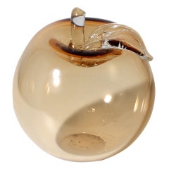 Clear Murano Glass Large Apple ca. 1950