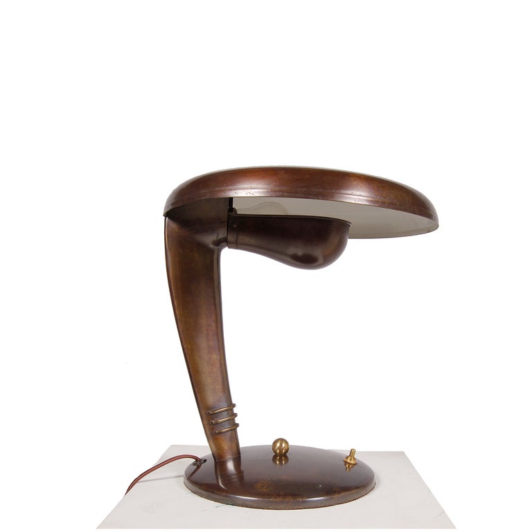 Art Deco Cobra Table Lamp by Norman bel Geddes