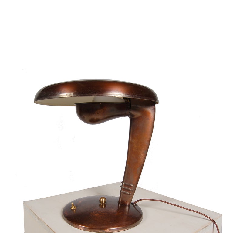 American Cobra Table Lamp by Norman bel Geddes