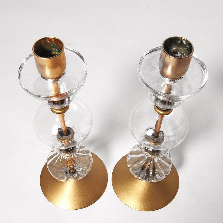 Scandinavian Modern Pair of Candlesticks by Erik Hoglund