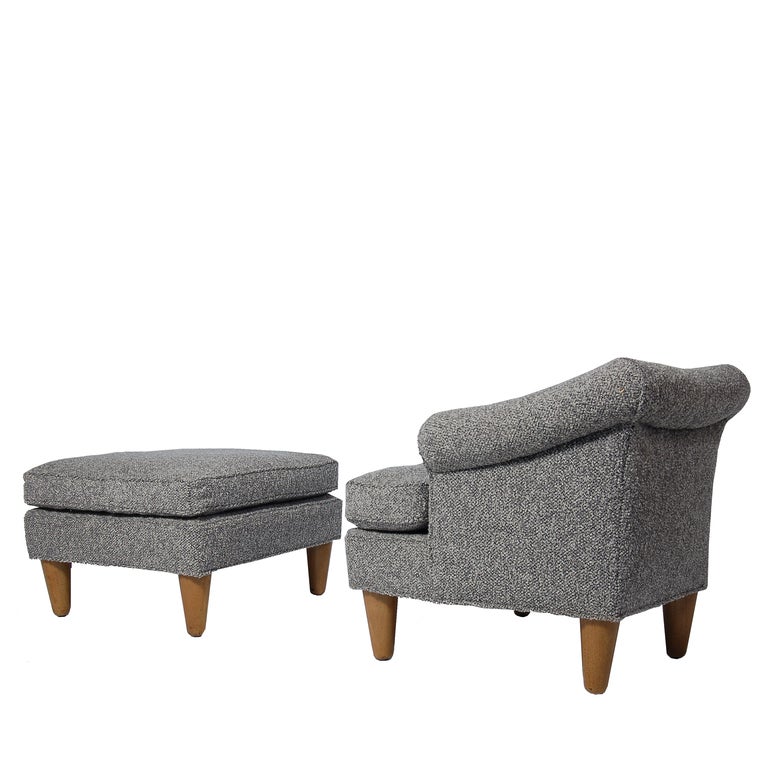 Mid-Century Modern Early Lounge Chair and Ottoman by Edward Wormley for Dunbar