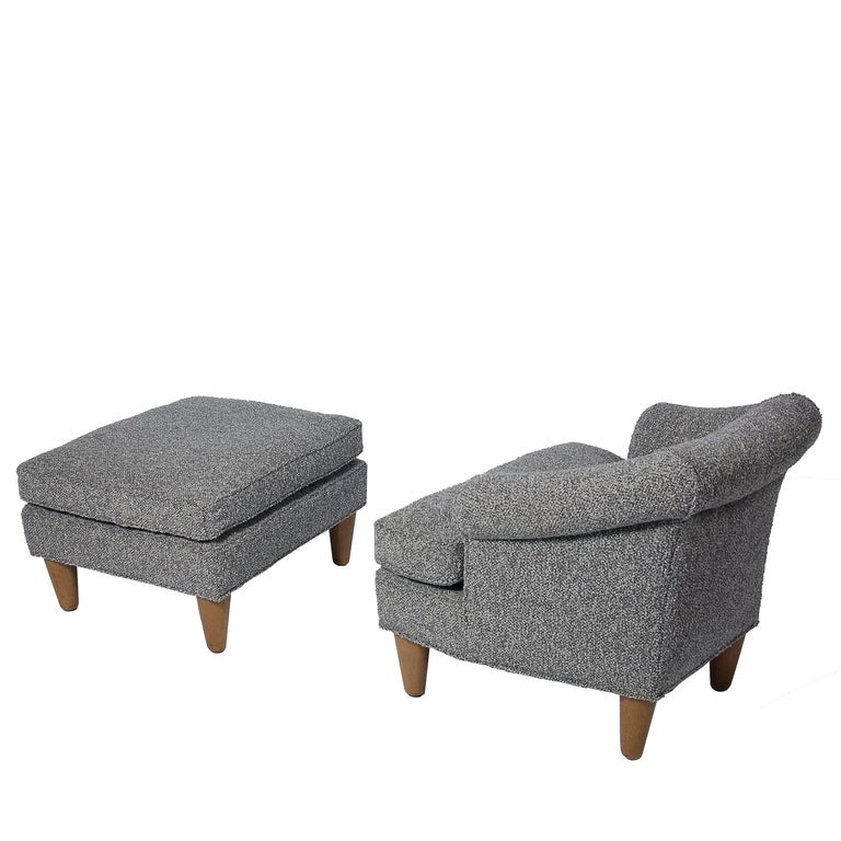 American Early Lounge Chair and Ottoman by Edward Wormley for Dunbar