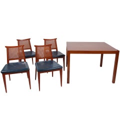 Early Set of Four Chairs and Table by Edward Wormley for dunbar